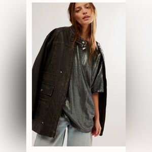 Free people size small sequin oversized shirt